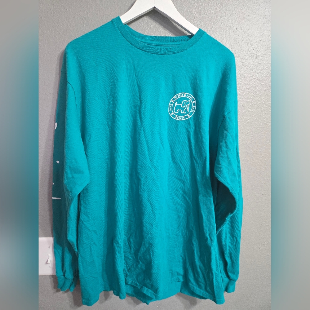Puppie Love Teal Beach Jeep Long Sleeve Size XL